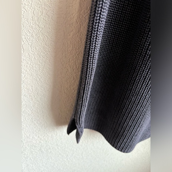 Rag & Bone Charcoal Gray Dana Chunky Knit Cold Shoulder Sweater Dress M - Picture 10 of 13